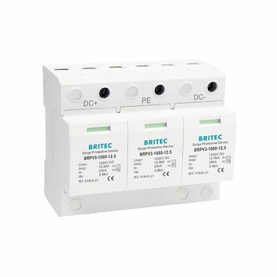 Dispositivo di protezione da sovratensione DC BRPV3-1000-6.25 1000V 40kA SPD solare fotovoltaico dispositivo di protezione da sovratensione solare protezione da sovratensione protezione da sovratensione DC protettore da sovratensione DC Tipo 1+2 protettore da sovratensione fotovoltaico spd dc t1 t2