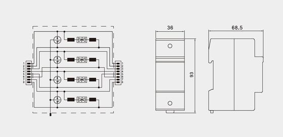 BR-POE-M Scaricatore di sovratensione per telecamera PoE, protettore di sovratensione di rete, protezione da sovratensione PoE RJ45, protezione da fulmini RJ45, protettore da sovratensione linea Cat6 / LAN / compatto / RJ45