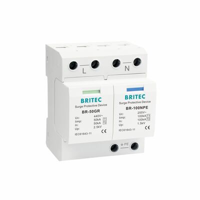 BR-50GR 3+1 OEM ODM spark gap 50ka Dispositivo di protezione da sovratensione a bassa tensione elettrica classe 1 arrester di sovratensione tipo 1 spd Dispositivi di protezione da sovratensione tipo 1 SPD rete di distribuzione elettrica LV a bassa tensione