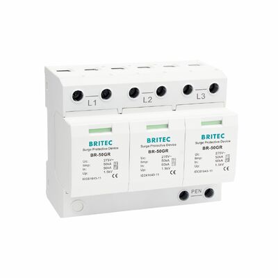 BR-50GR 3+1 OEM ODM spark gap 50ka Dispositivo di protezione da sovratensione a bassa tensione elettrica classe 1 arrester di sovratensione tipo 1 spd Dispositivi di protezione da sovratensione tipo 1 SPD rete di distribuzione elettrica LV a bassa tensione