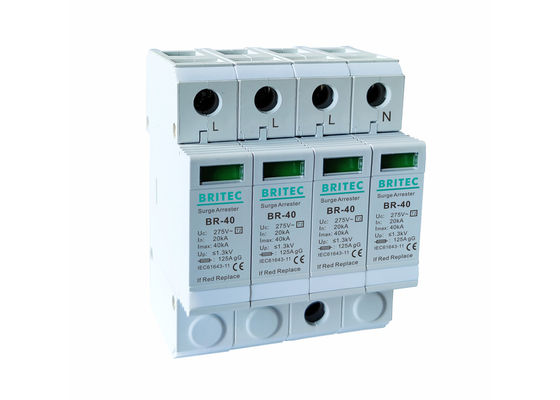 norma di IEC 61643-11 del protettore di impulso di 4P 40KA 275V 4 Palo