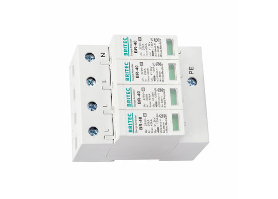 40kA 4P 275V Dispositivo di protezione contro le sovratensioni di tipo 2 SPD Surge Arrester per il sistema TN-S a tre fasi
