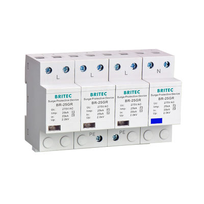 BR-25M 3P+1NPE 25kA T1+T2 Scaricatore di sovratensione B+C Tipo trifase a bassa tensione 1 AC spd