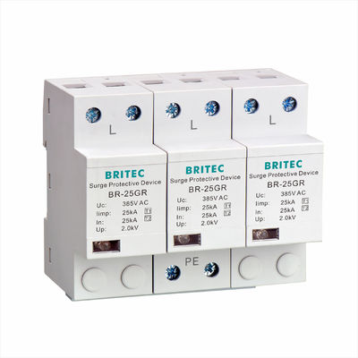 Scarico di sovratensione BR-25M 3P+1NPE 25kA T1+T2 B+C a bassa tensione per protezione da sovratensioni trifase