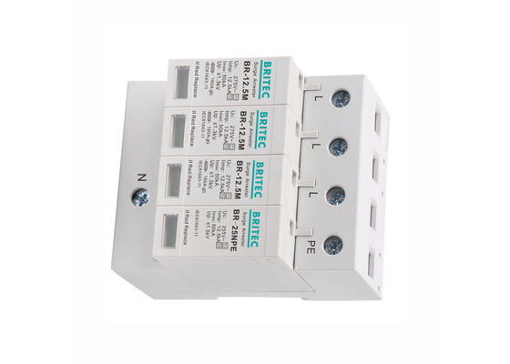 Compatto 12.5kA Classe B + C Trifase Surge Arrester SPD con DIN Rail Mount