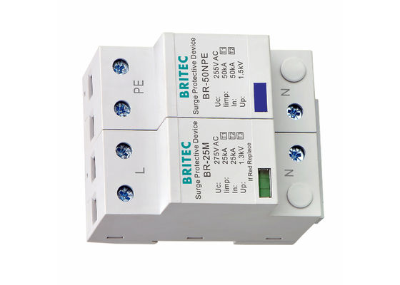 Limitatore di sovracorrente di potere SPD del fulmine di CA 25KA 1.5KV 1P + NPE B + serie C