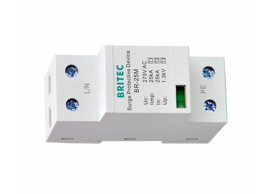 Alimentazione elettrica a corrente forte di monofase di CA 275V del parafulmine 25kA SPD