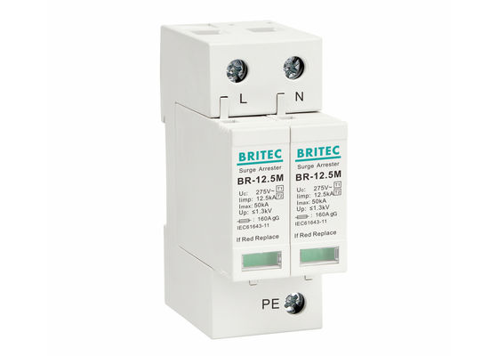 Protezione da sovratensioni 320V Protettore di fulmini 2P DIN Rail Mount SPD per la protezione da fulmini
