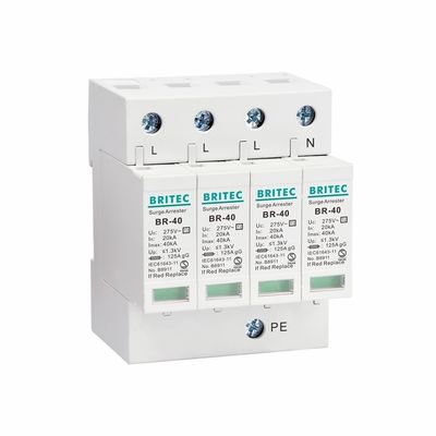 BR-40 2P 40kA Tipo 2 TVSS Spd monofase Tipo 2 monofase 275v ac spd Dispositivo di protezione da sovratensione