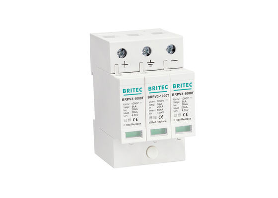 Tipo dispositivo di protezione dell'impulso di Thermalplastic 1+2 SPD 3P 5kA del relé di massima di PV 1000v di CC