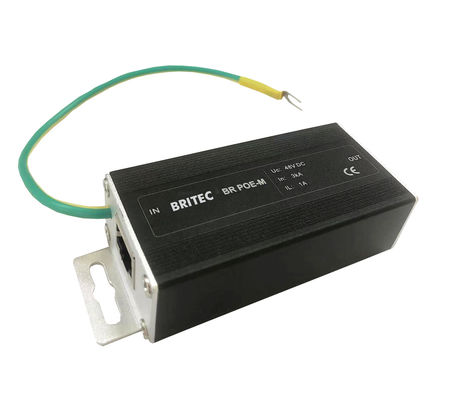 BR-POE-M Scaricatore di sovratensione per telecamera PoE, protettore di sovratensione di rete, protezione da sovratensione PoE RJ45, protezione da fulmini RJ45, protettore da sovratensione linea Cat6 / LAN / compatto / RJ45