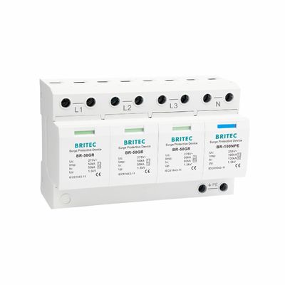 BRITEC BR-50GR 3P+1 Dispositivo di protezione contro le sovratensioni di tipo 1 con capacità di 50kA e struttura collegata