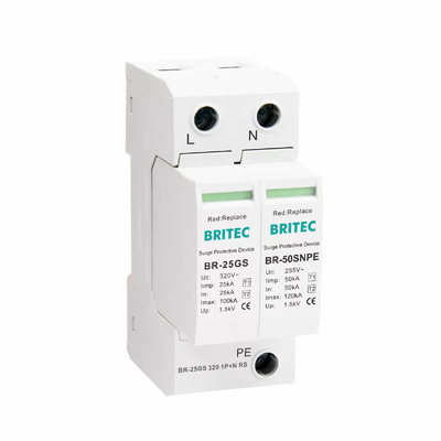 25kA arrester di sovratensione di tipo 1+2 con montaggio DIN Rail da 35 mm per un dispositivo di protezione da sovratensione affidabile