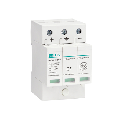 BRPV3-1000 1000V 40kA 3P DC Dispositivo di protezione solare fotovoltaica da sovratensioni Arrester di sovratensioni Suppressore di fulmini Arrester di sovratensioni solari